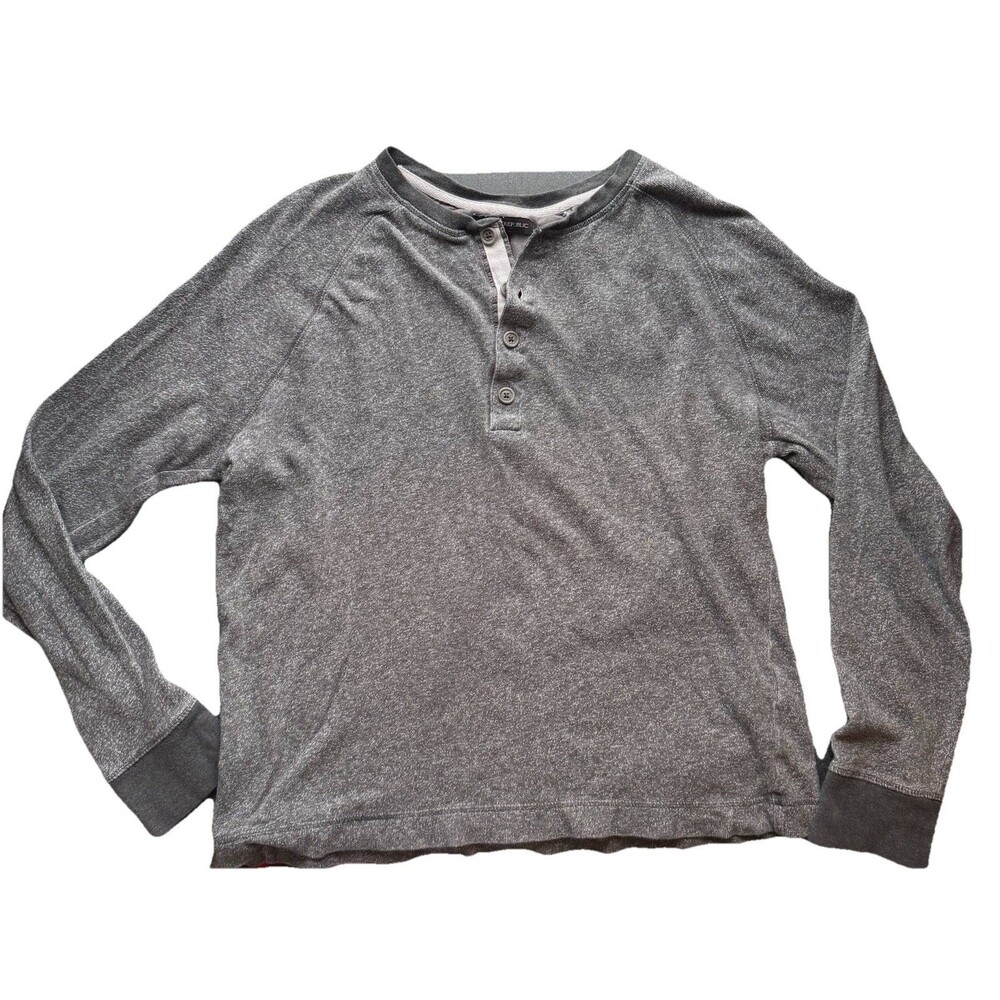 banana republic mens henley Long Sleeve Cotton t-shirt Grey Size large